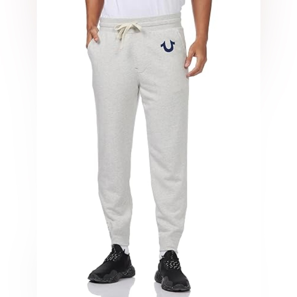 True Religion Men's Light Gray Joggers
